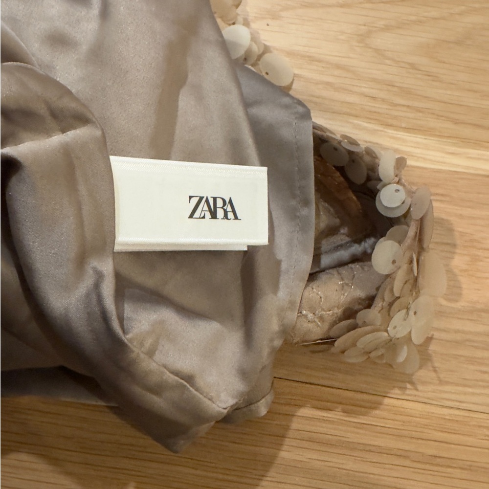 Zara Champagne Sequin Mini Skirt - Picture 5 of 8